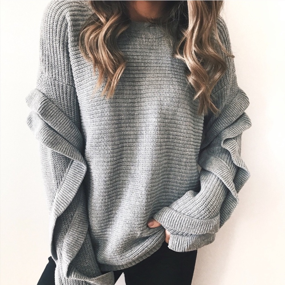 Ruffle Sleeve Sweater